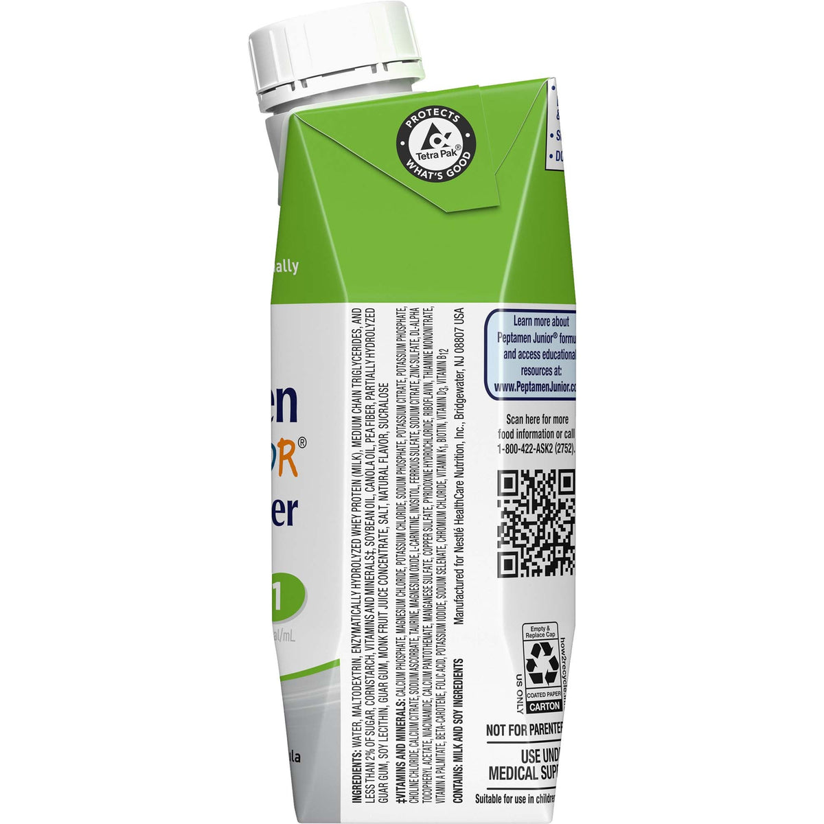 Peptamen Junior® Fiber Peptide-Based Complete Nutrition, Vanilla, 8.45-oz.