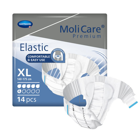 MoliCare® Premium Elastic 6 Drop Absorbency Incontinence Briefs, Extra Large, BG/14