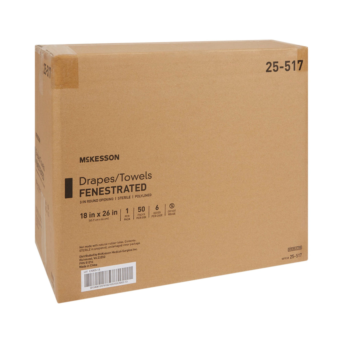 McKesson Sterile Poly Lined Towel Drape, 18 x 26 Inch