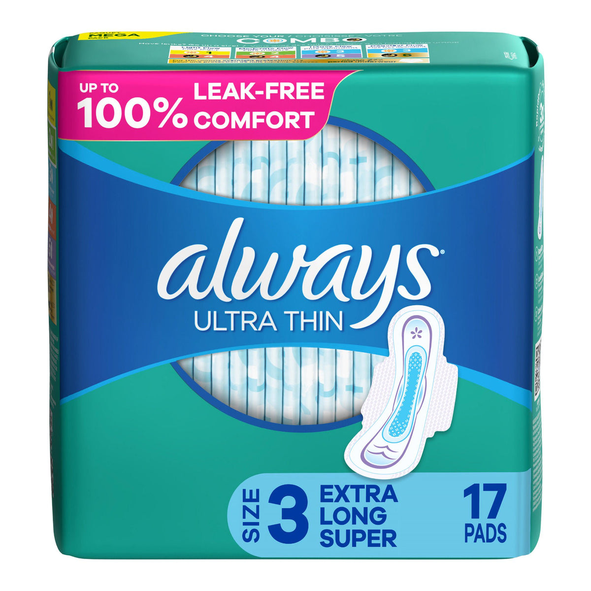 PAD, MAXI ALWAYS ULTRA THIN SZ3 (17/PK 6PK/CS), PK/17