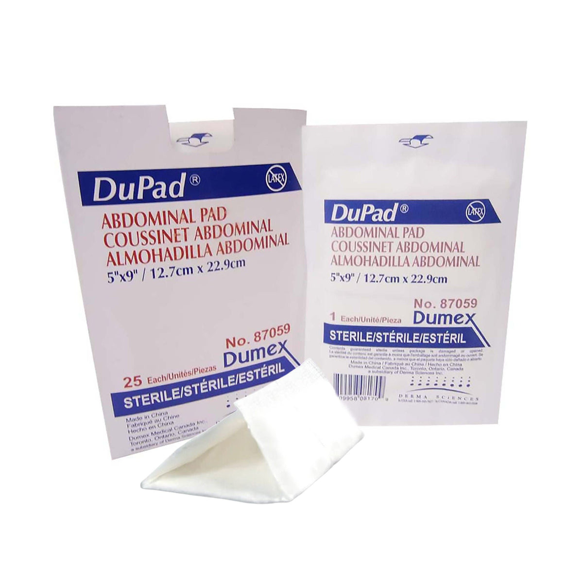 DuPad® Sterile Abdominal Pad, 5 x 9 Inch, 1-Ply, BX/25