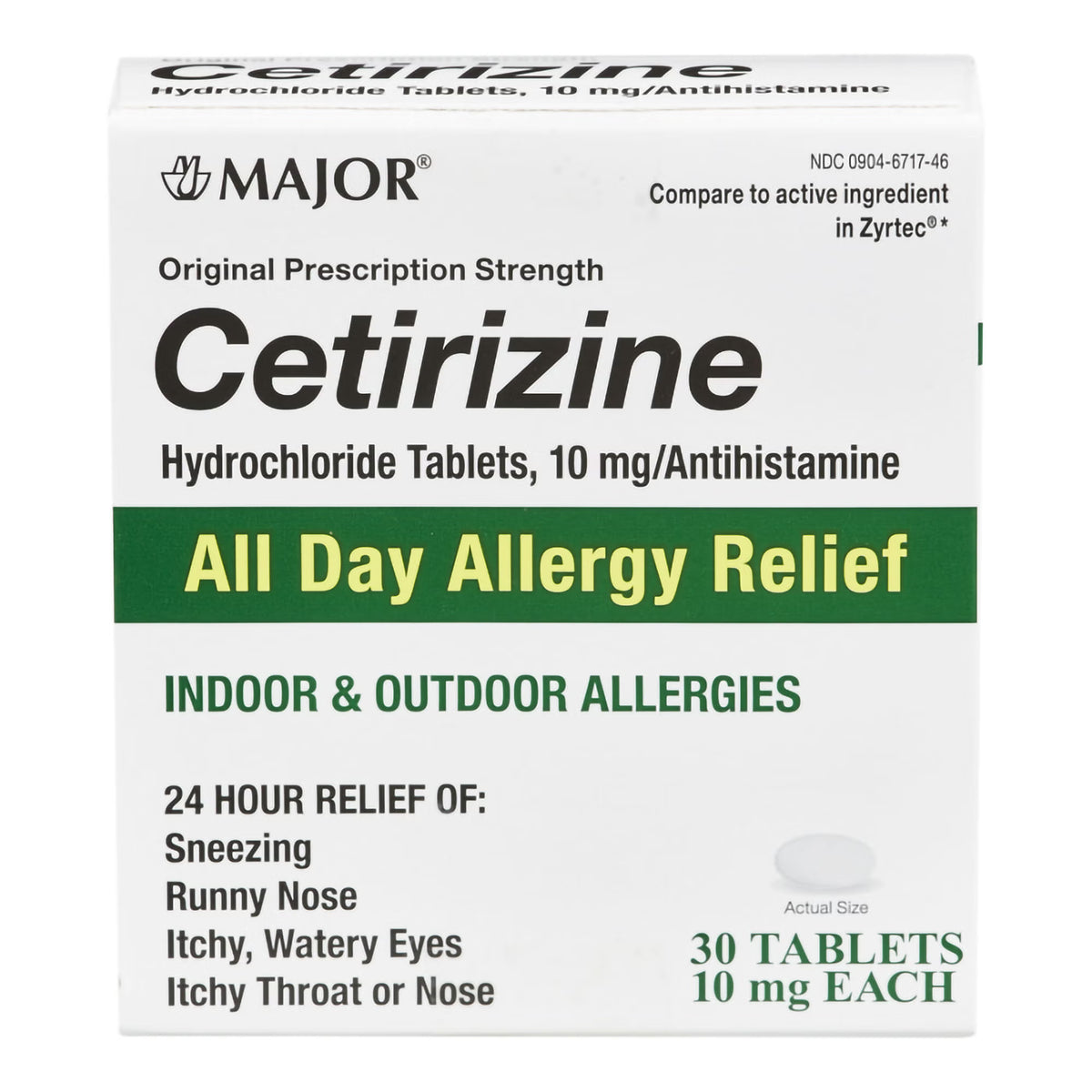 Major® Cetirizine Antihistamine, EA/1