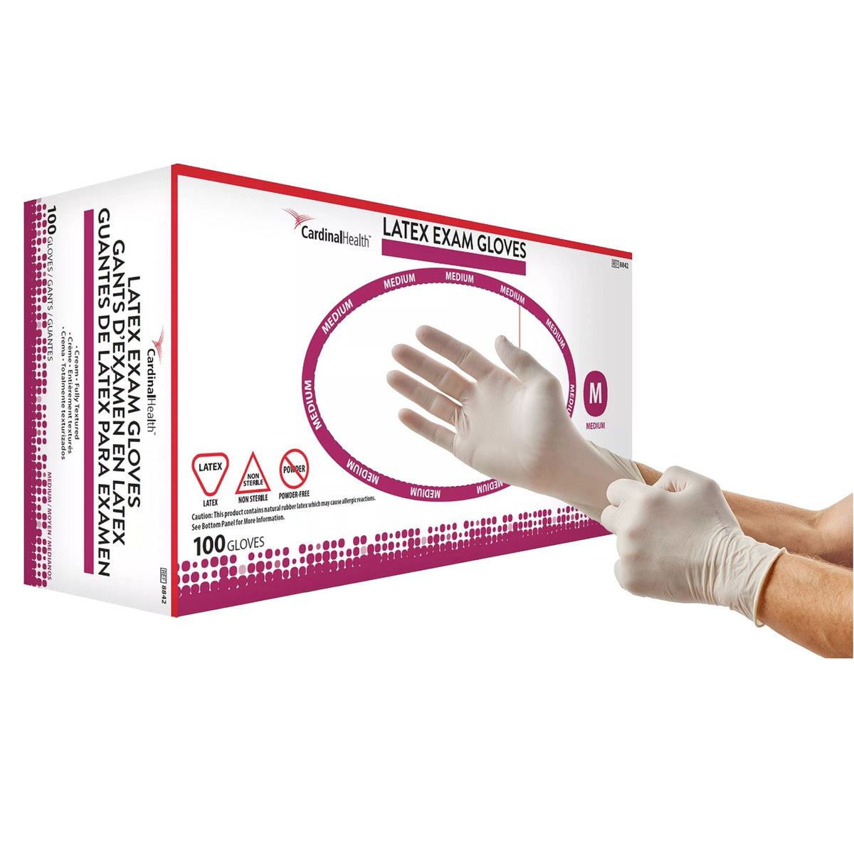 Positive Touch® Latex Exam Glove, Medium, Ivory, BX/100
