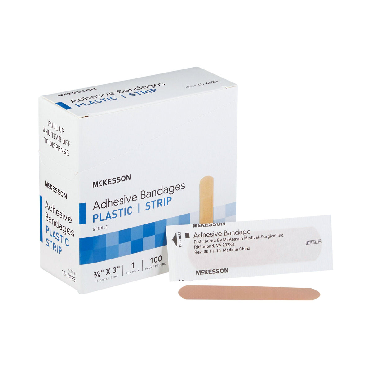 McKesson Adhesive Strip/Plastic Patch, 3/4 x 3 Inch, CS/24