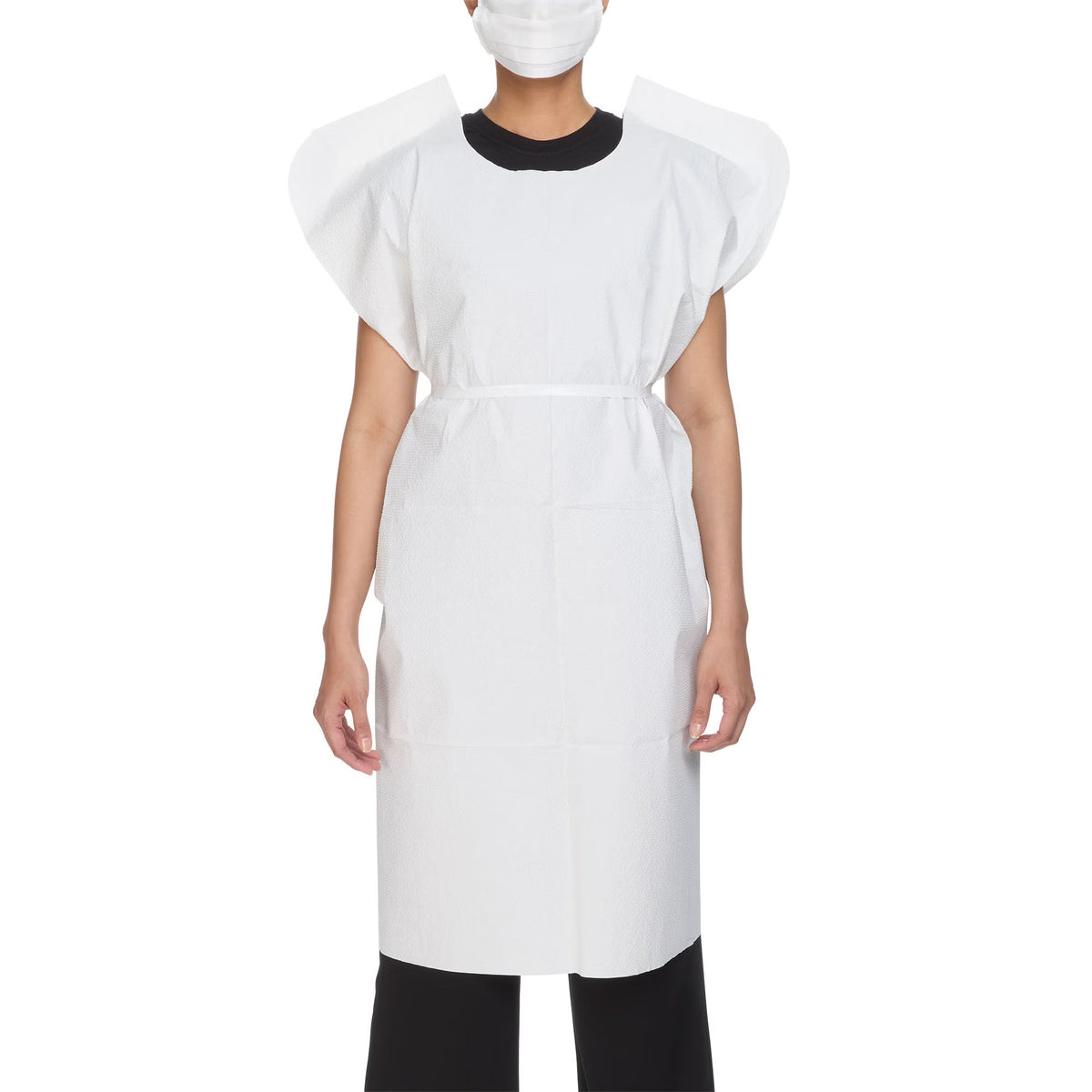 McKesson Patient Exam Gown, One Size Fits Most, White, CS/50