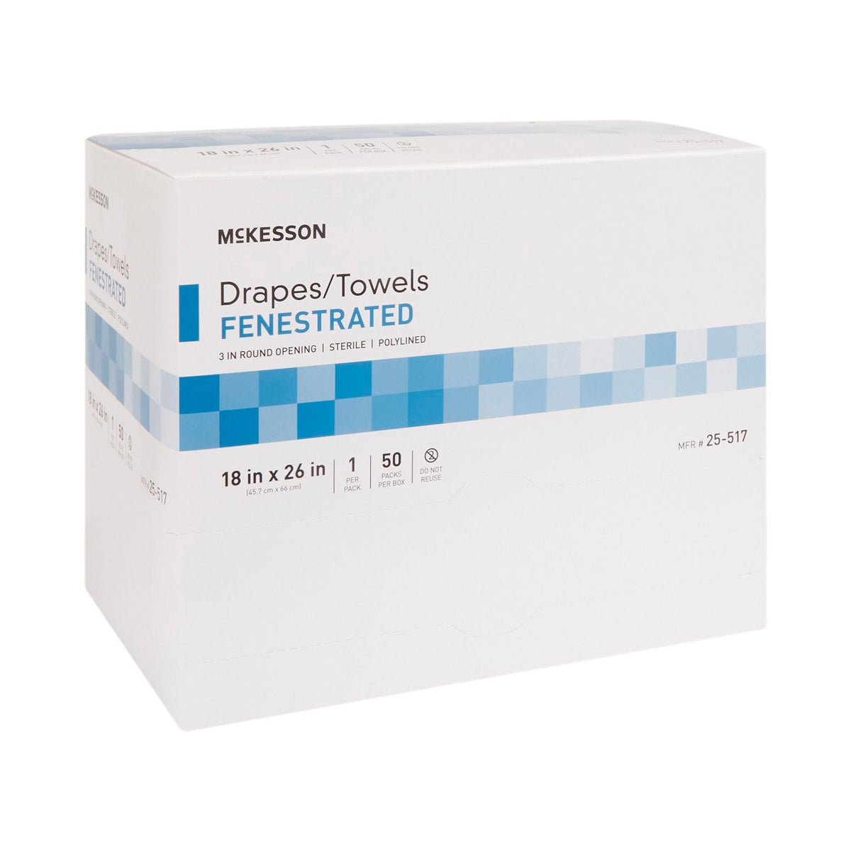 McKesson Sterile Poly Lined Towel Drape, 18 x 26 Inch