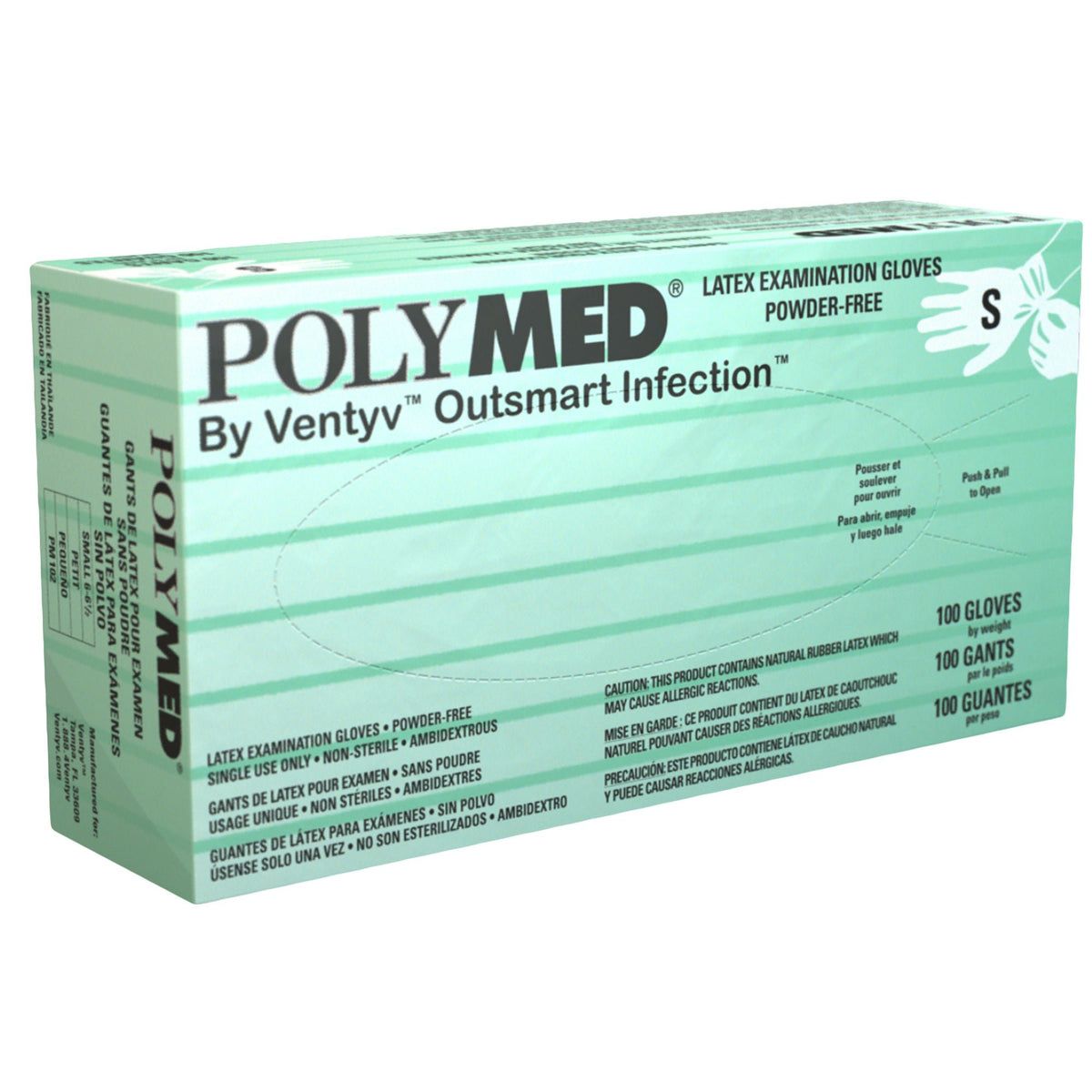 Polymed® Latex Exam Glove, Small, Ivory, BX/100