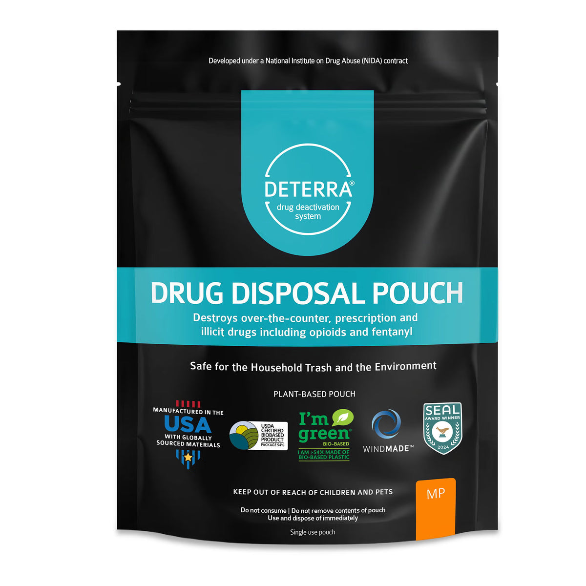Deterra® Drug Disposal Pouch for Disposal of Pharmaceuticals, Medium, EA/1