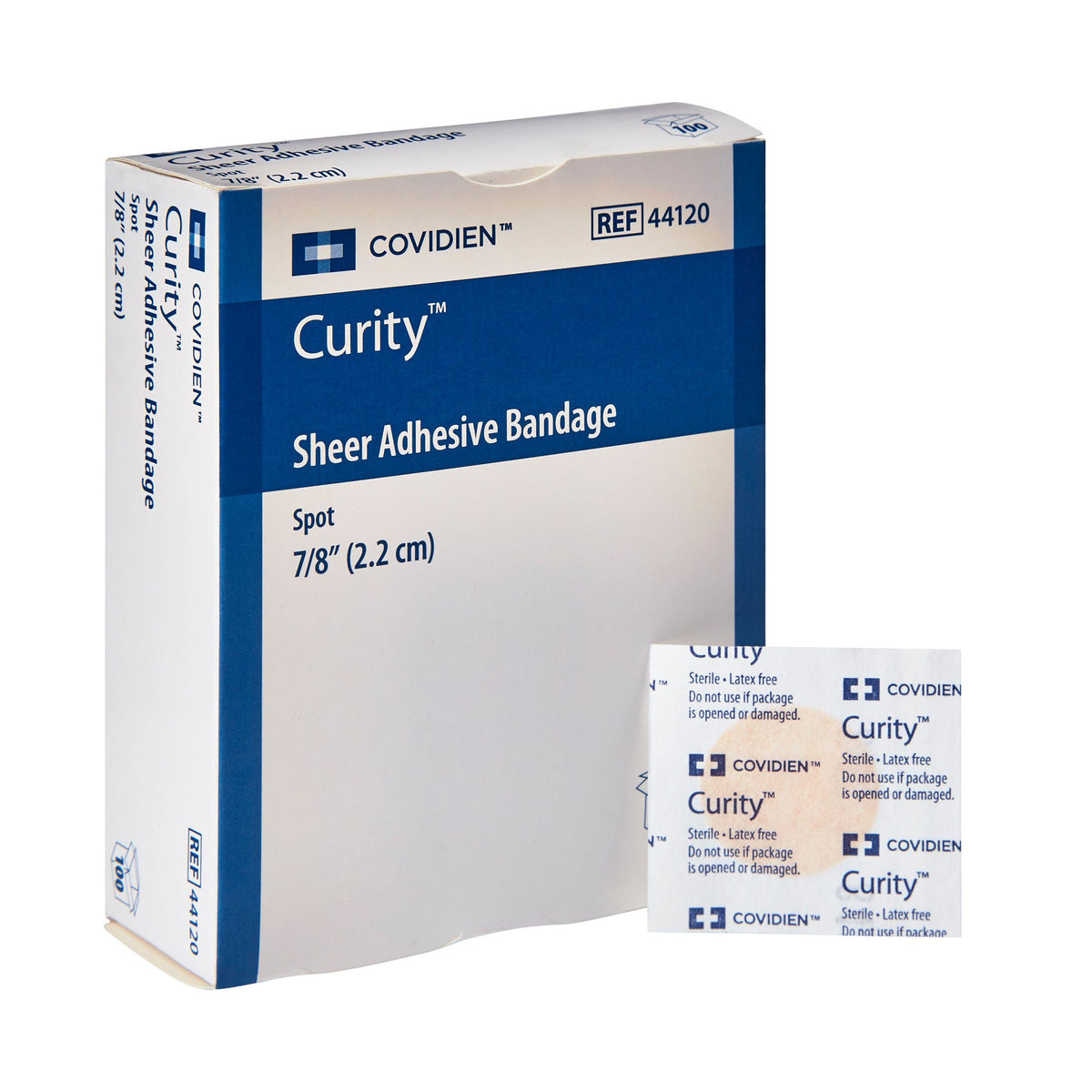 Curity™ Sheer Adhesive Spot Bandage, 7/8-Inch Diameter, BX/100