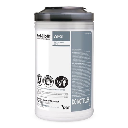 Sani-Cloth® AF3 Germicidal Extra Large Disinfectant Wipes, Canister, 75 ct., CS/450