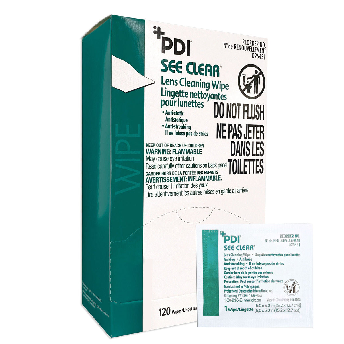 See Clear® Eye Glass Cleaning Wipes, BX/120