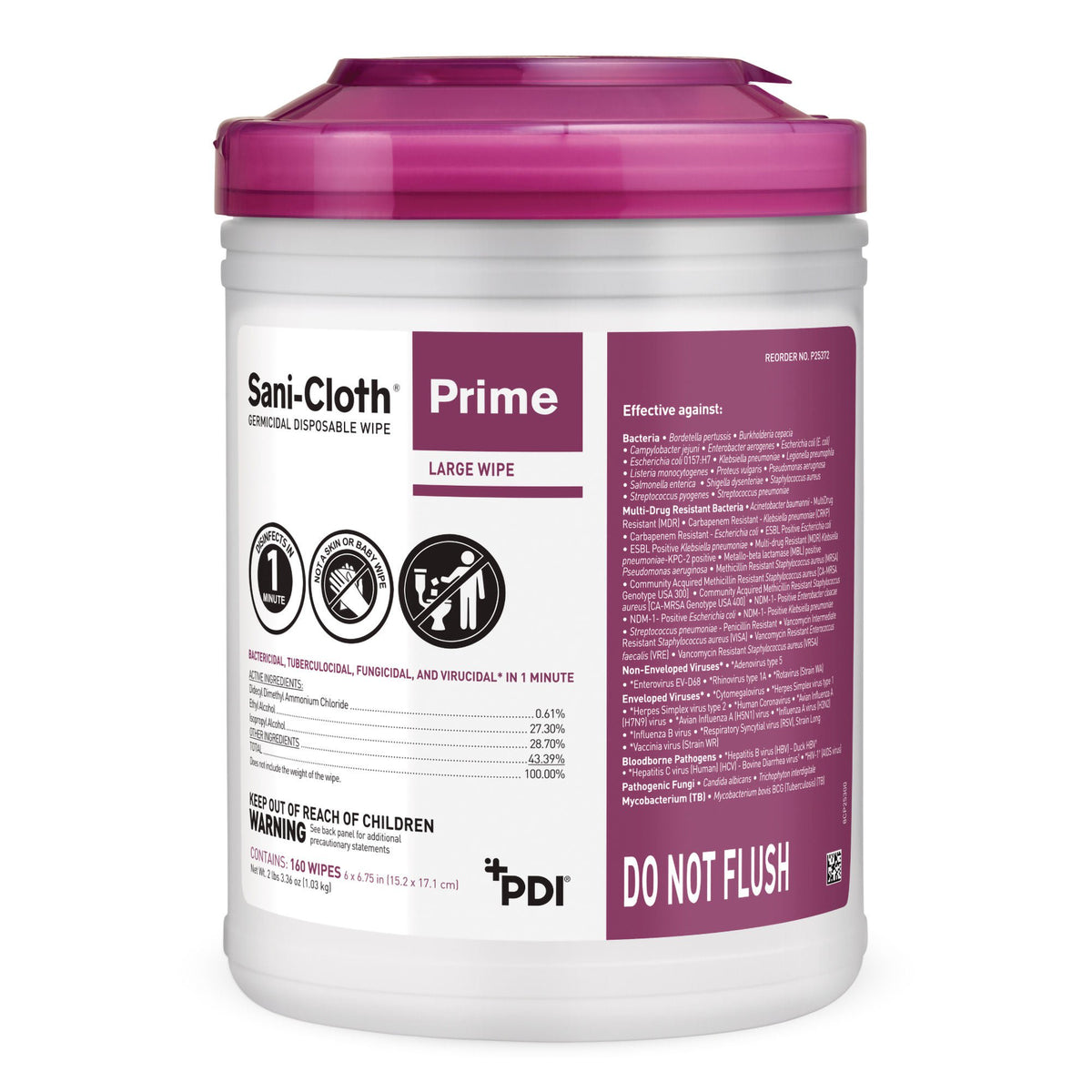 Sani-Cloth® Prime Large Germicidal Disinfectant Wipes, CN/160