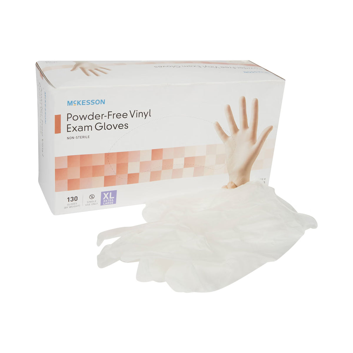 McKesson Vinyl Exam Glove, Extra Large, Clear, BX/130