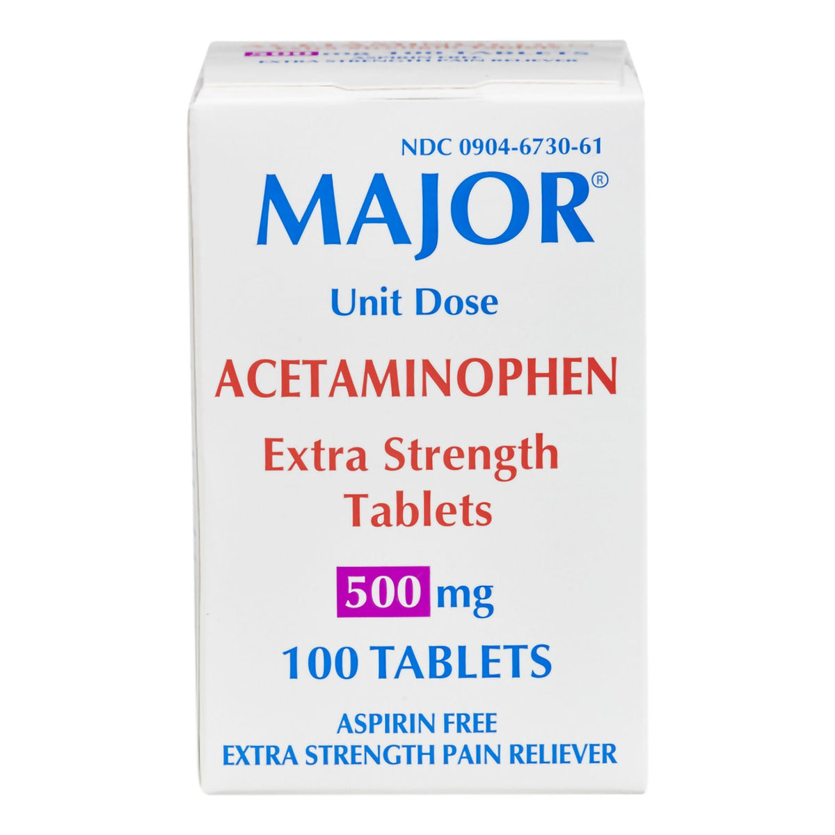 Major® Acetaminophen Pain Relief, BX/100