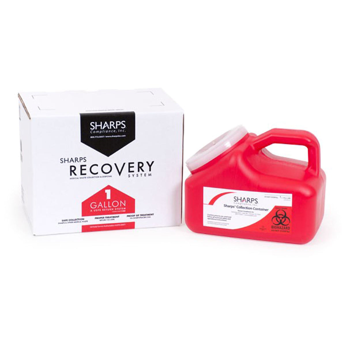 Mail System® Pro-Tec® Mailback Sharps Collector, 1 Gallon, 9 x 6 x 7.5 Inch, EA/1