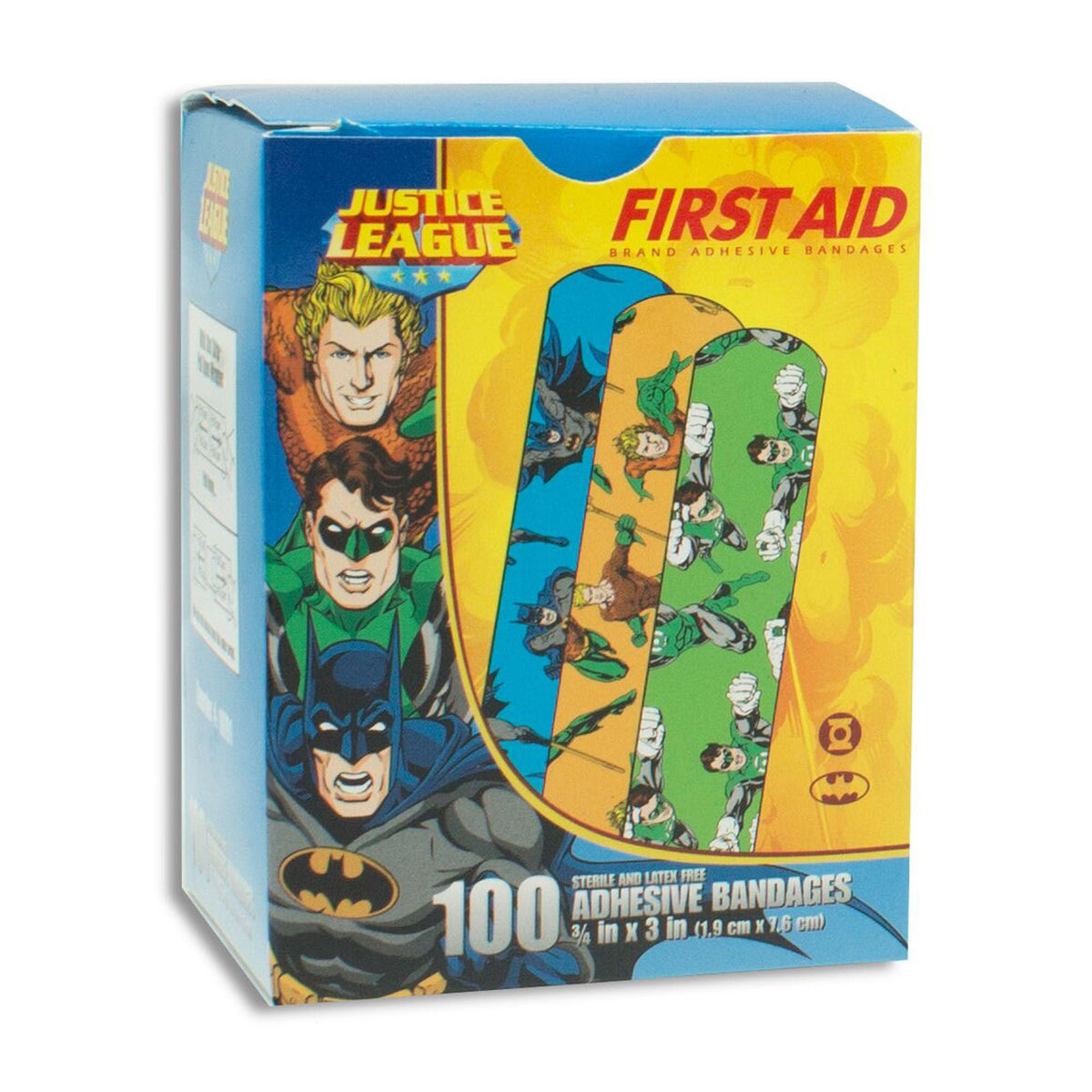 American® White Cross Stat Strip® Kid Design Justice League Adhesive Strip, BX/1