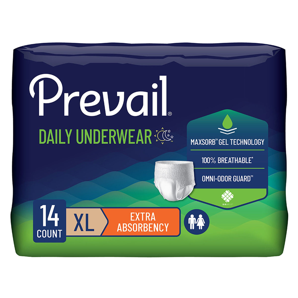 Prevail® Daily Underwear Extra Absorbent Underwear, Extra Large, PK/14