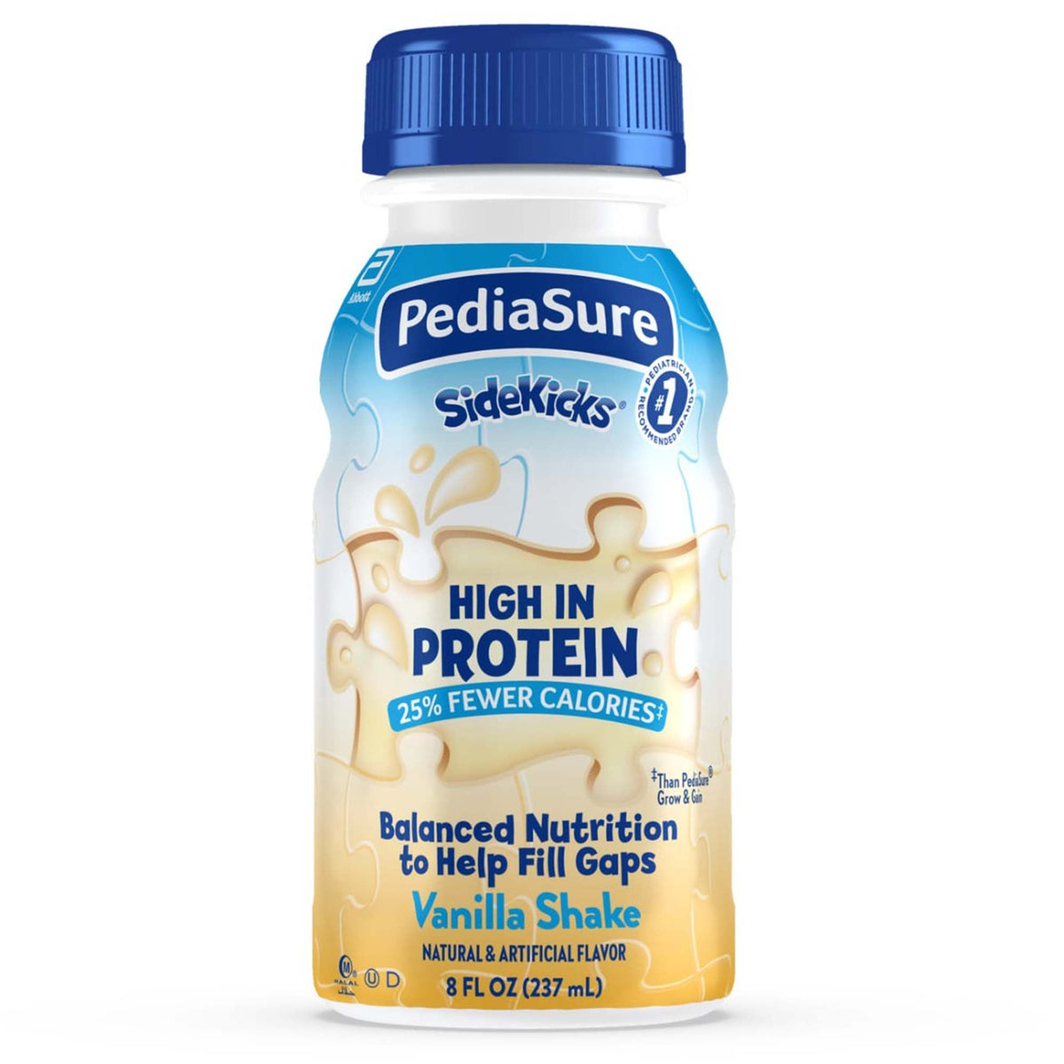 PediaSure SideKicks® Vanilla Shake, 8-ounce bottle, PK/6