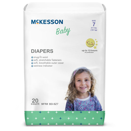 McKesson Baby Diaper, Size 7 for Children weighing 41+ lbs., CS/4