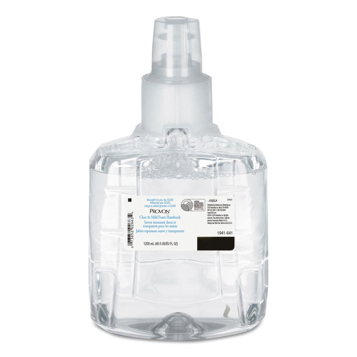 Provon® Clear and Mild Foam Handwash, 1200 mL Dispenser Refill Bottle, Unscented