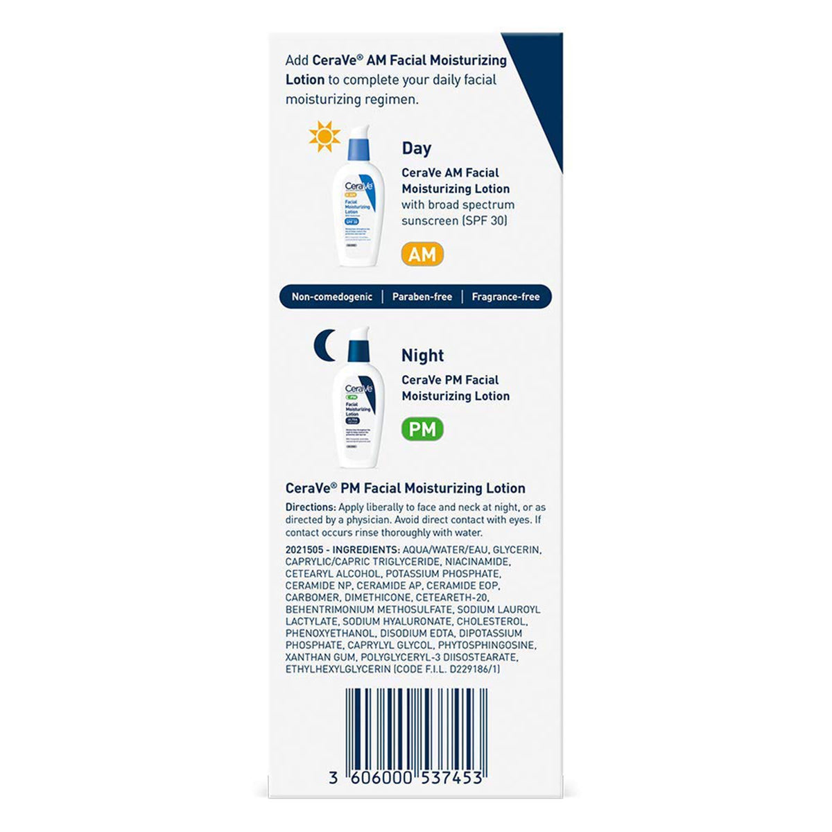 CeraVe® Facial Moisturizing Lotion PM, Ultra Lightweight, 3-ounce Pump Bottle