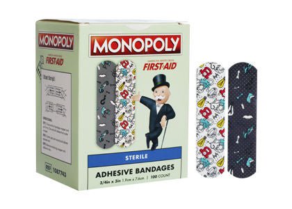 American® White Cross Kid Design (Monopoly) Adhesive Strip, 3/4 x 3 Inch, BX/100