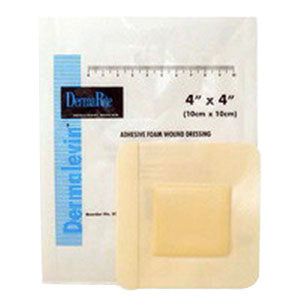 DermaLevin Waterproof Adhesive Foam Border Dressing, 4" x 4", EA/1