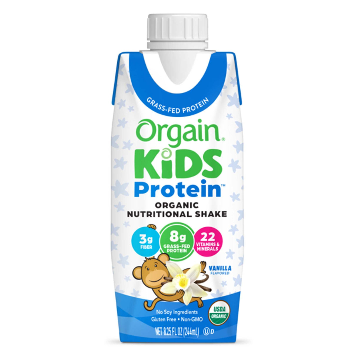 SHAKE, NUTRTN ORGANIC ORGAIN KIDS PROTN VAN BEAN 224ML (12/C, CS/12