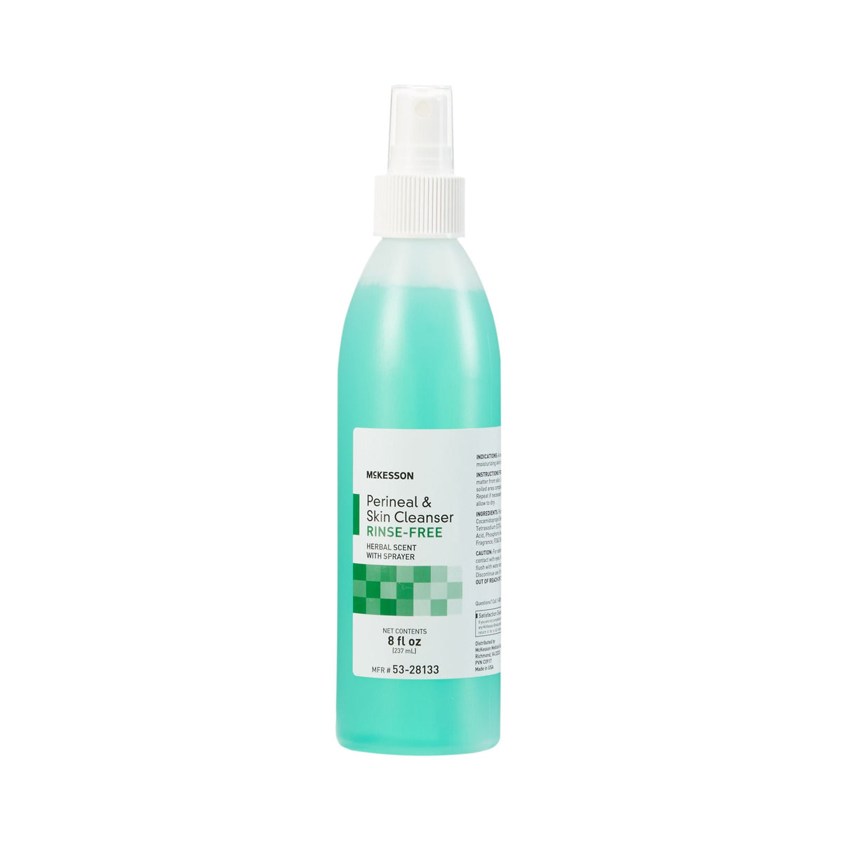 McKesson Rinse-Free Perineal Wash, Herbal Scent, 8-ounce Pump Bottle, CS/48