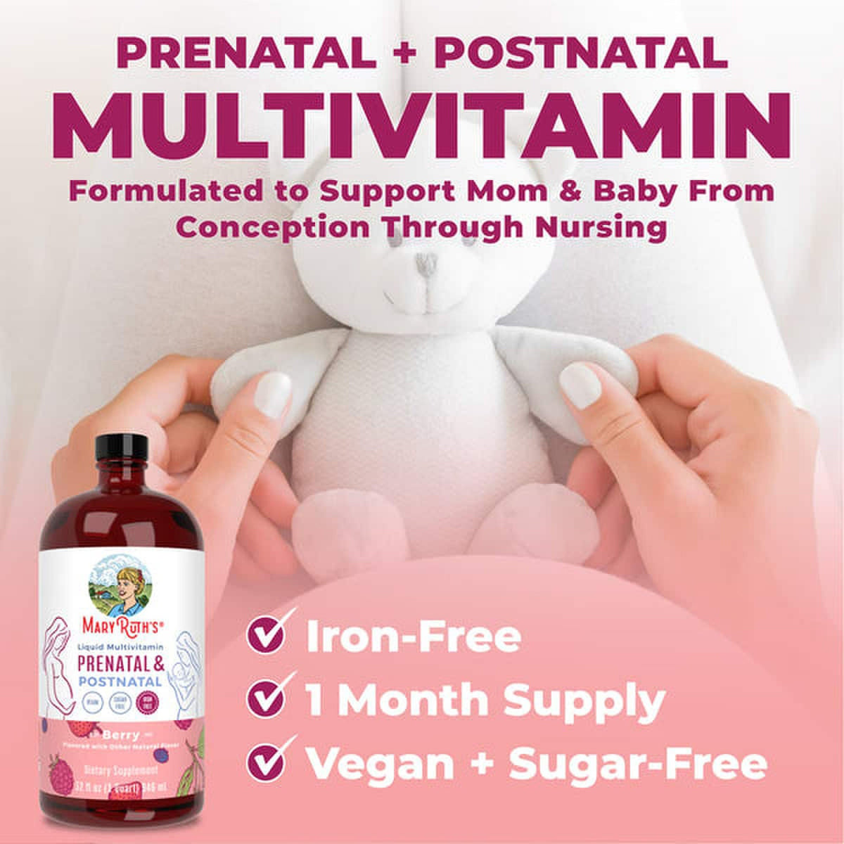 Mary Ruth's® Prenatal & Postnatal Liquid Multivitamin Liquid, Berry Flavor