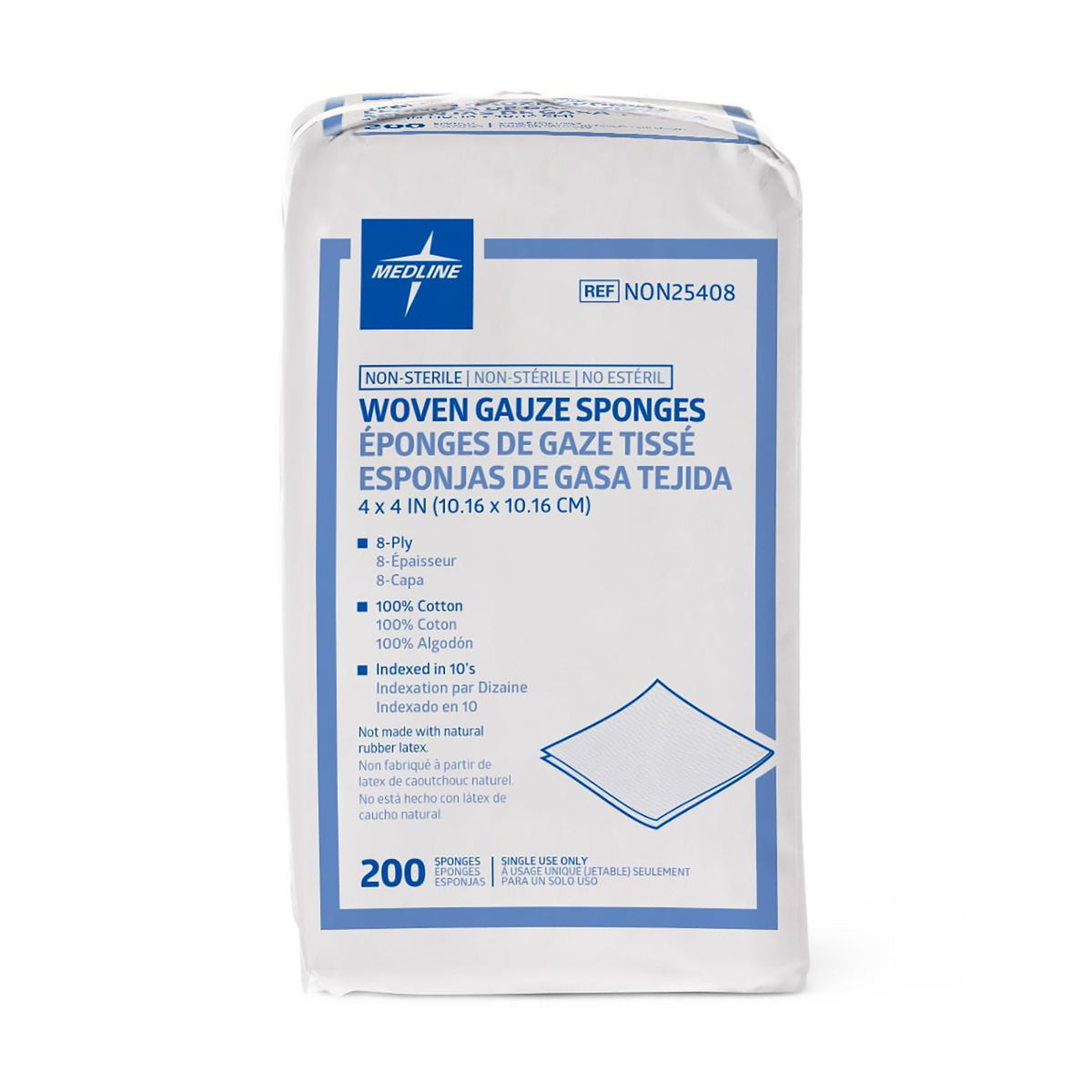 Medline Gauze Sponge, 4 x 4 Inch, 8-Ply