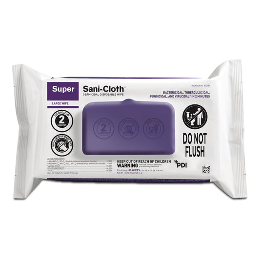 Super Sani-Cloth® Large Germicidal Disinfectant Wipes, Soft Pack, PK/1