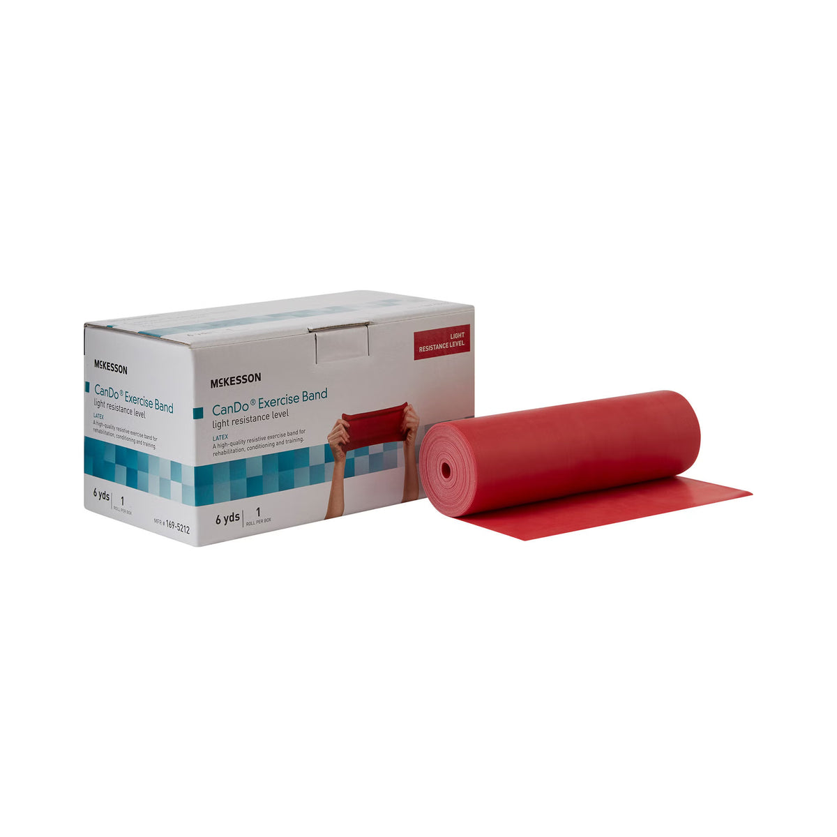 McKesson Exercise Resistance Band, Red, 5 Inch x 6 Yard, Light Resistance, EA/1