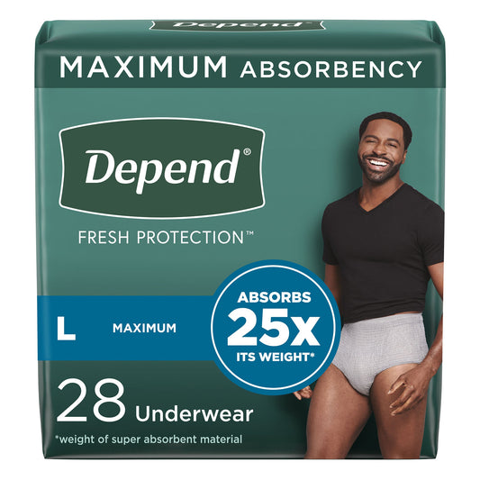 Depend® Fresh Protection™ Men's Maximum Absorbency Underwear, Large, CS/56