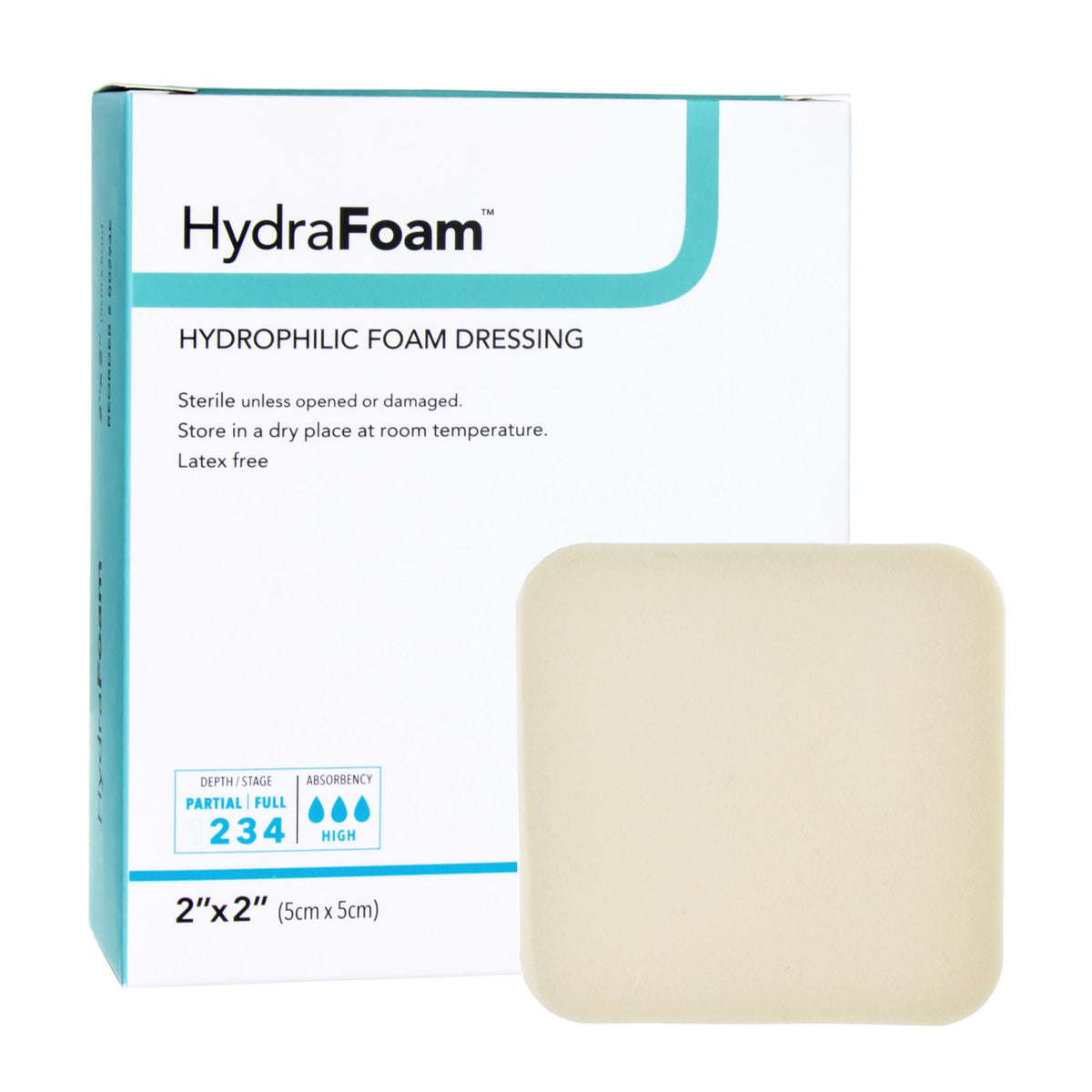 HydraFoam™ Nonadhesive Foam Dressing, 2 x 2 Inch