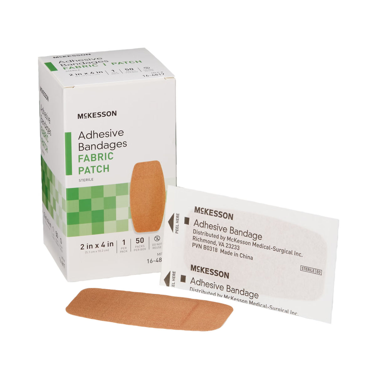 McKesson Tan Adhesive Strip, 2 x 4 Inch, BX/1