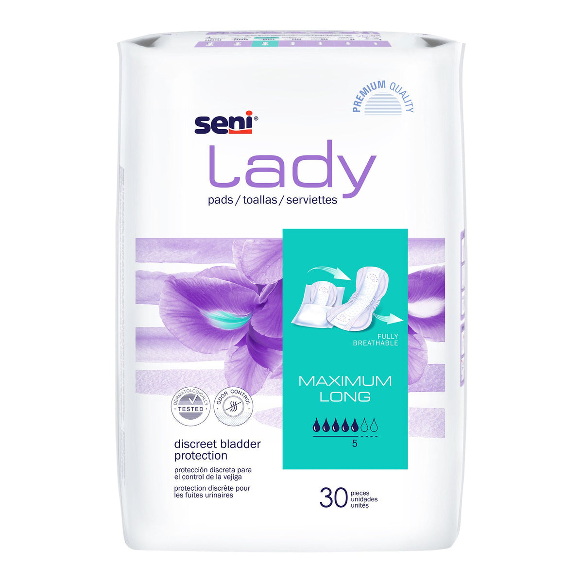 Seni® Lady Maximum Bladder Control Pads, Long, PK/30