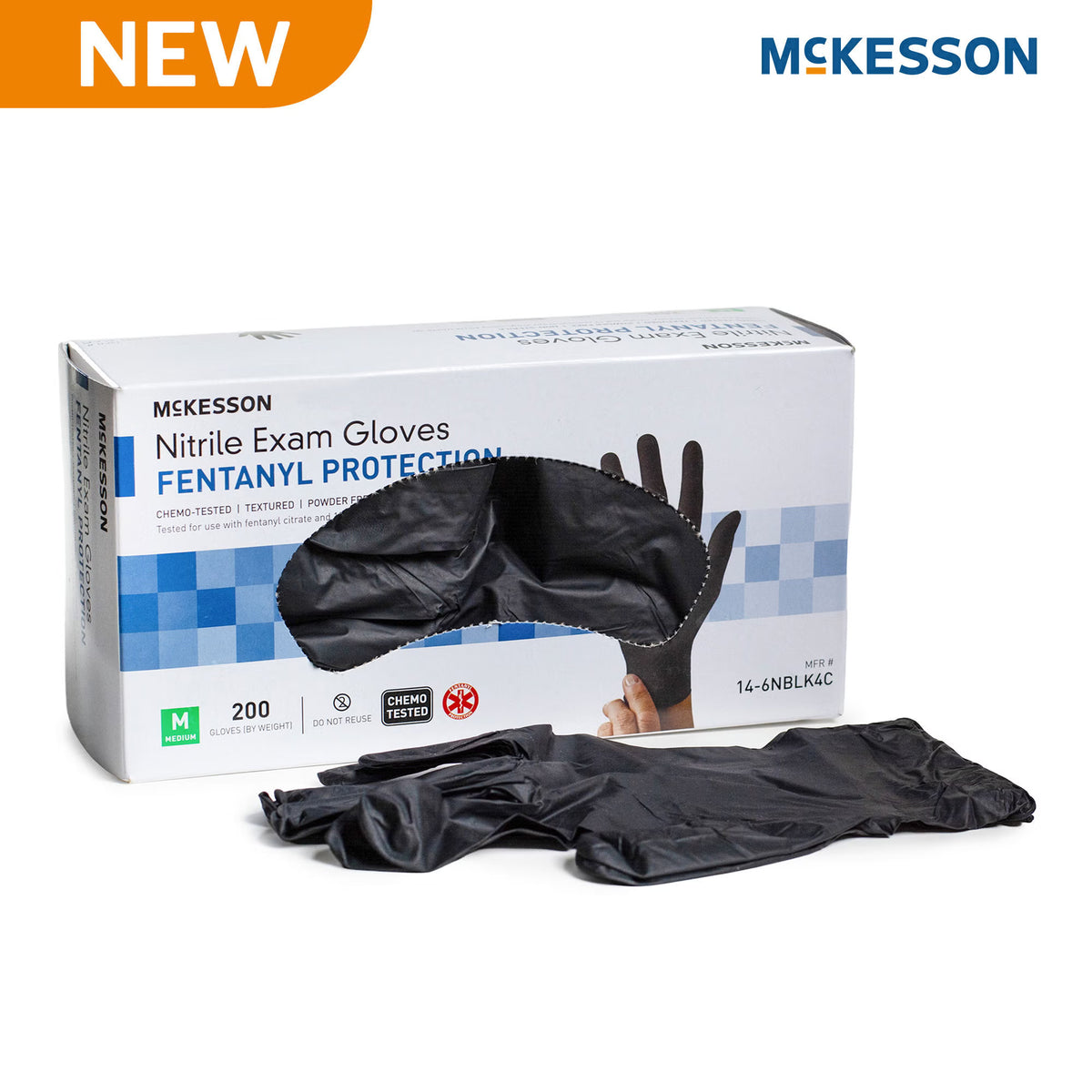 McKesson Confiderm® 6.8C Nitrile Exam Glove, Medium, Blue, BX/200