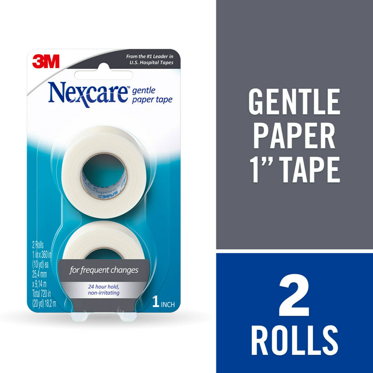 Nexcare Gentle Paper First Aid Tape, 1" x 10yds, 2 Pack