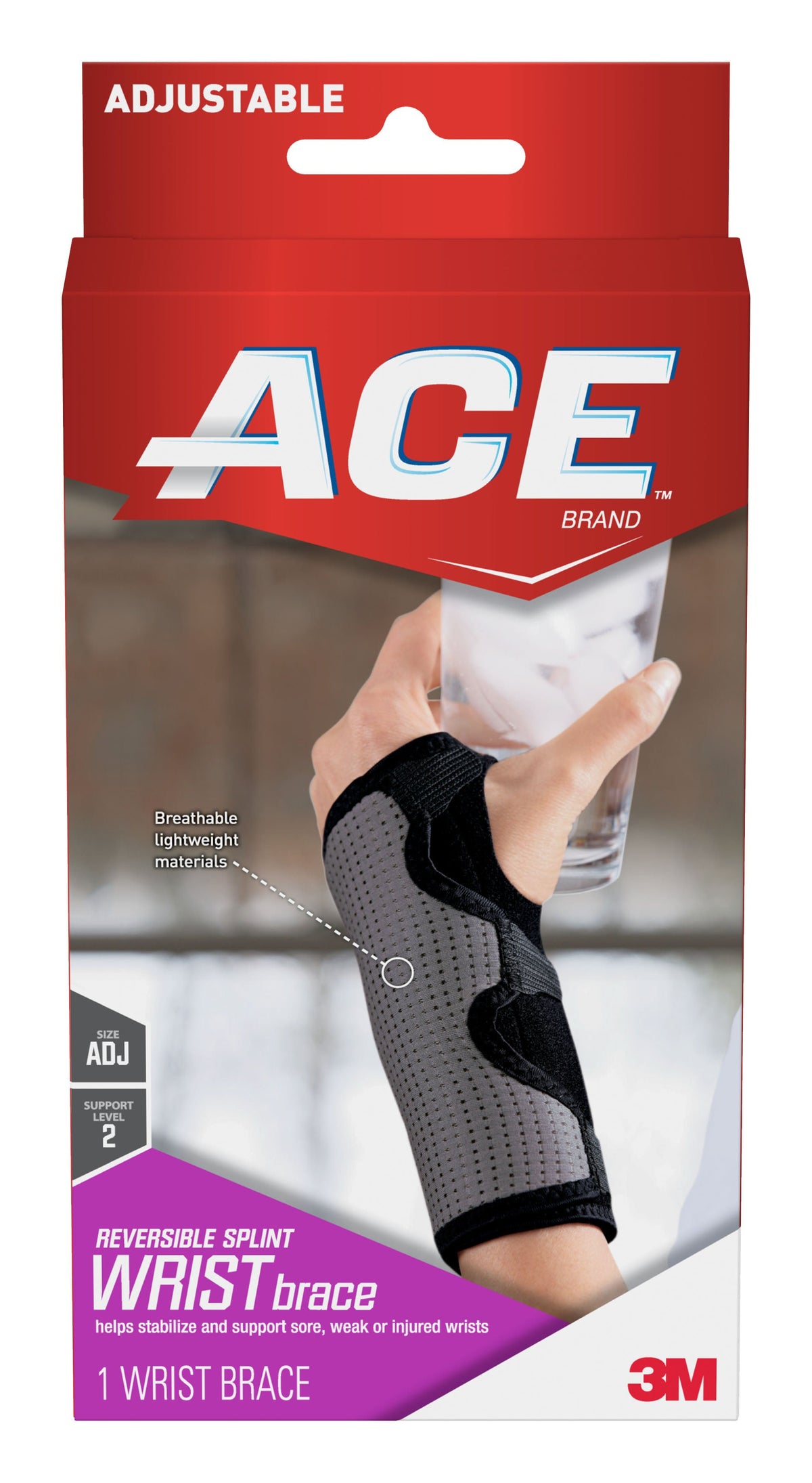 3M™ Ace™ Wrist Brace, Reversible, Left or Right Hand, EA/1