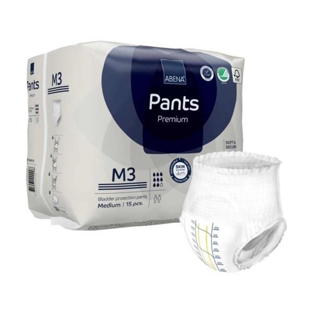 Abena® Premium Pants M3 Incontinence Brief, Medium, CS/90