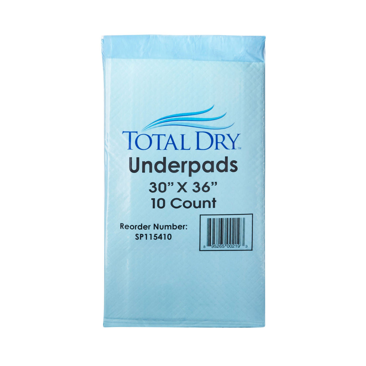 TotalDry™ Incontinence Underpads, Heavy Absorbency, Blue, 30 x 36 Inch