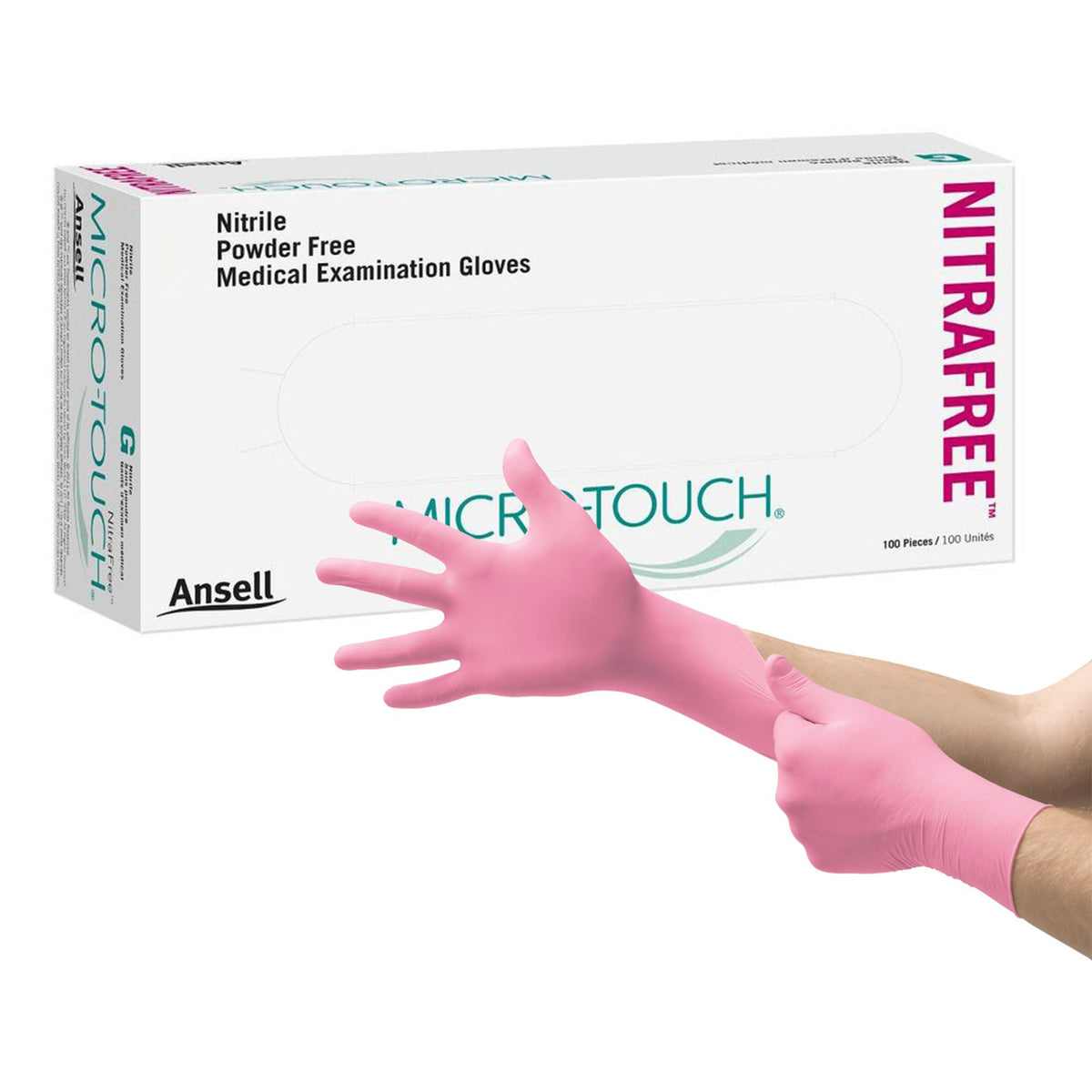 Micro-Touch® NitraFree™ Nitrile Exam Glove, Small, Pink