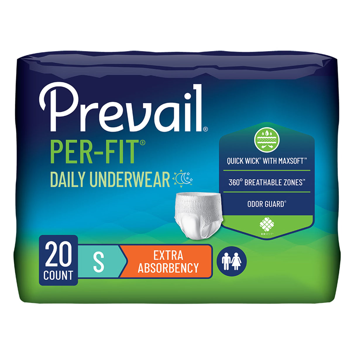Prevail Per-Fit® Daily Underwear, Small, CS/80