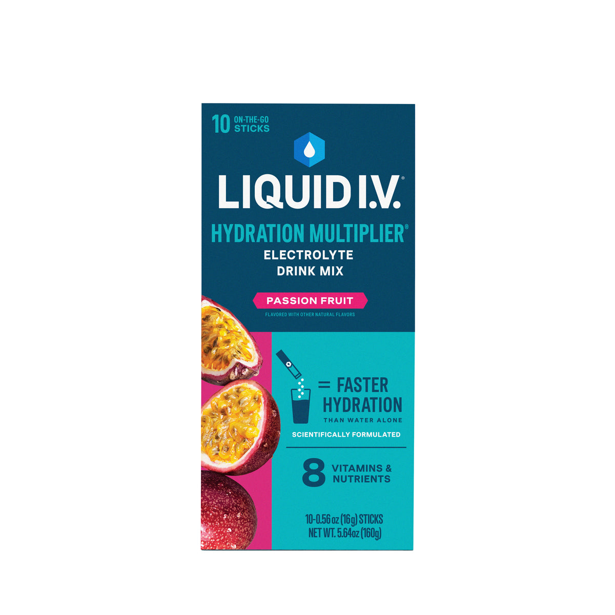 Liquid IV Electrolyte Drink Mix + Immune Support , Mango Passionfruit, 10 ct