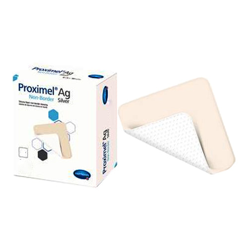 Proximel Non-Border AG Silicone Foam Dressing, 8" x 8"