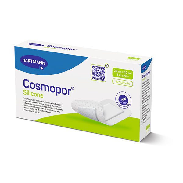Cosmopor Silicone Absorbent Island Dressing with Silicone Adhesive, Sterile 4 x 8 Dressing, 2.2 x 6.3 Pad, EA/1