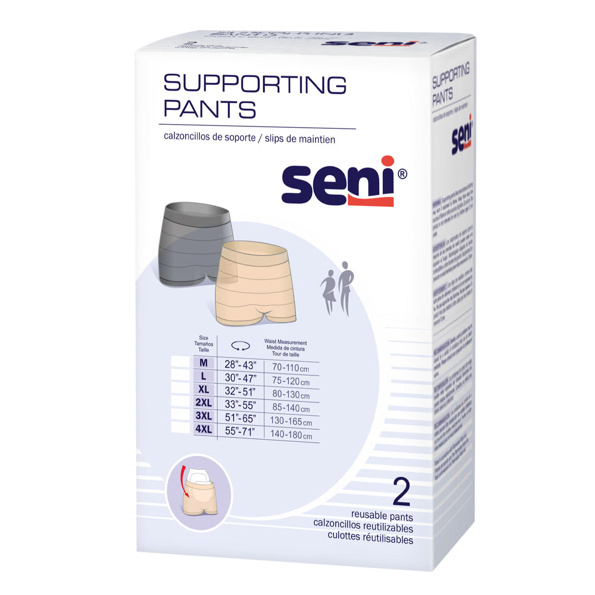 Seni® Pull On Boxer Style Knit Pant, Large, Unisex, PK/1