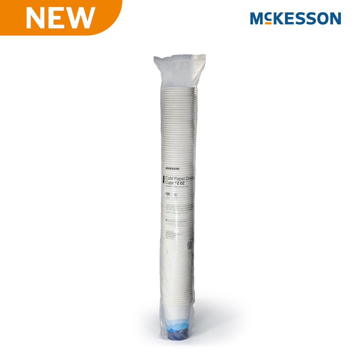 McKesson Paper Cup for Cold Beverages, Blue Mountain Print, 12-ounce Capacity, SL/100