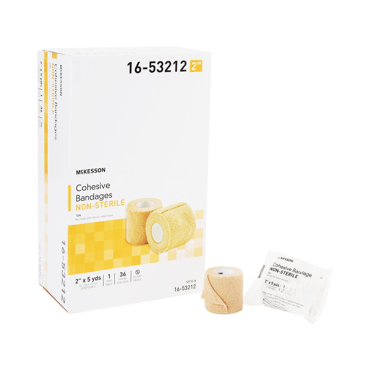 McKesson Self-adherent Closure Cohesive Bandage, 2 Inch x 5 Yard, CS/36